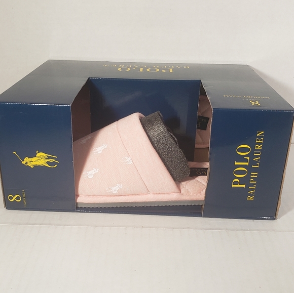 NWT Women's Ralph Lauren Polo Logo Closed Toe Scuff Slippers - Picture 4 of 6